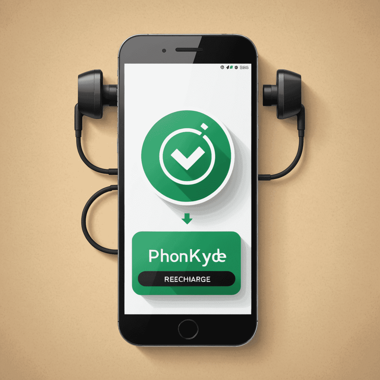 Phonebkyde.com logo - A stylized mobile phone with recharge symbol