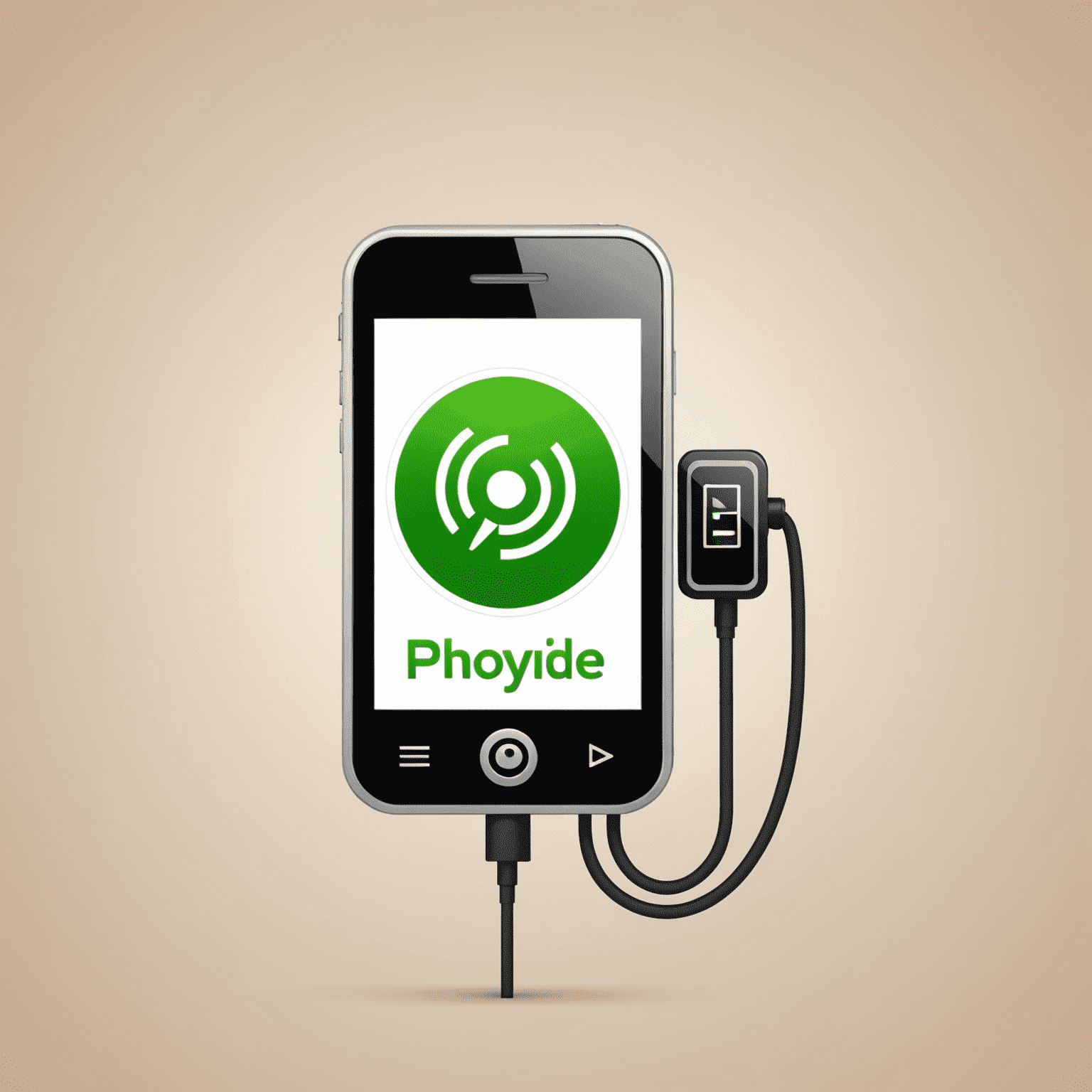 Phonebkyde.com logo - A stylized mobile phone with recharge symbol