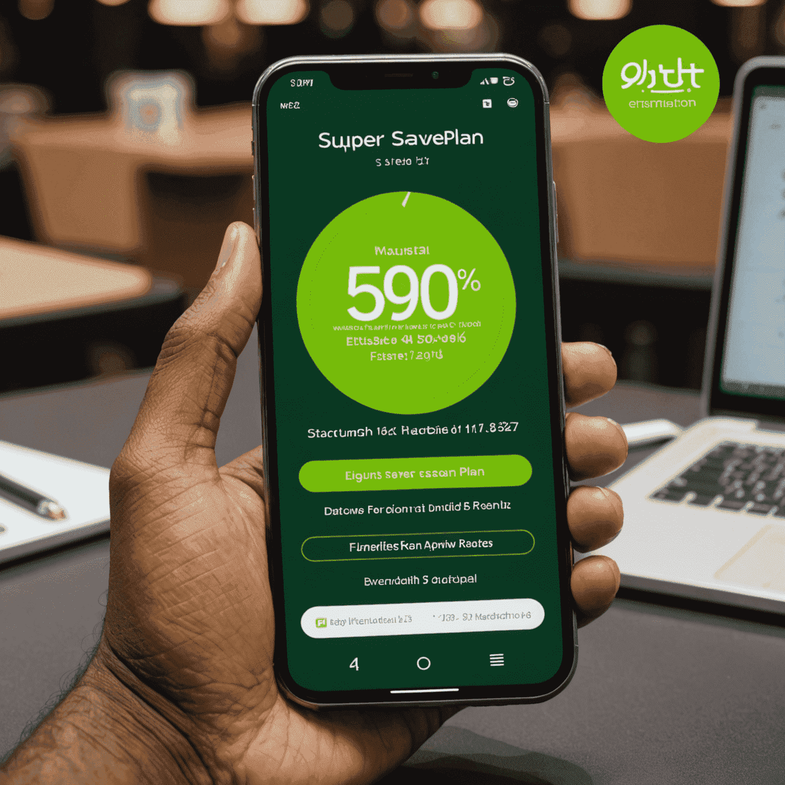 A smartphone displaying Etisalat's Super Saver Plan details, showing discounted rates and bonus data