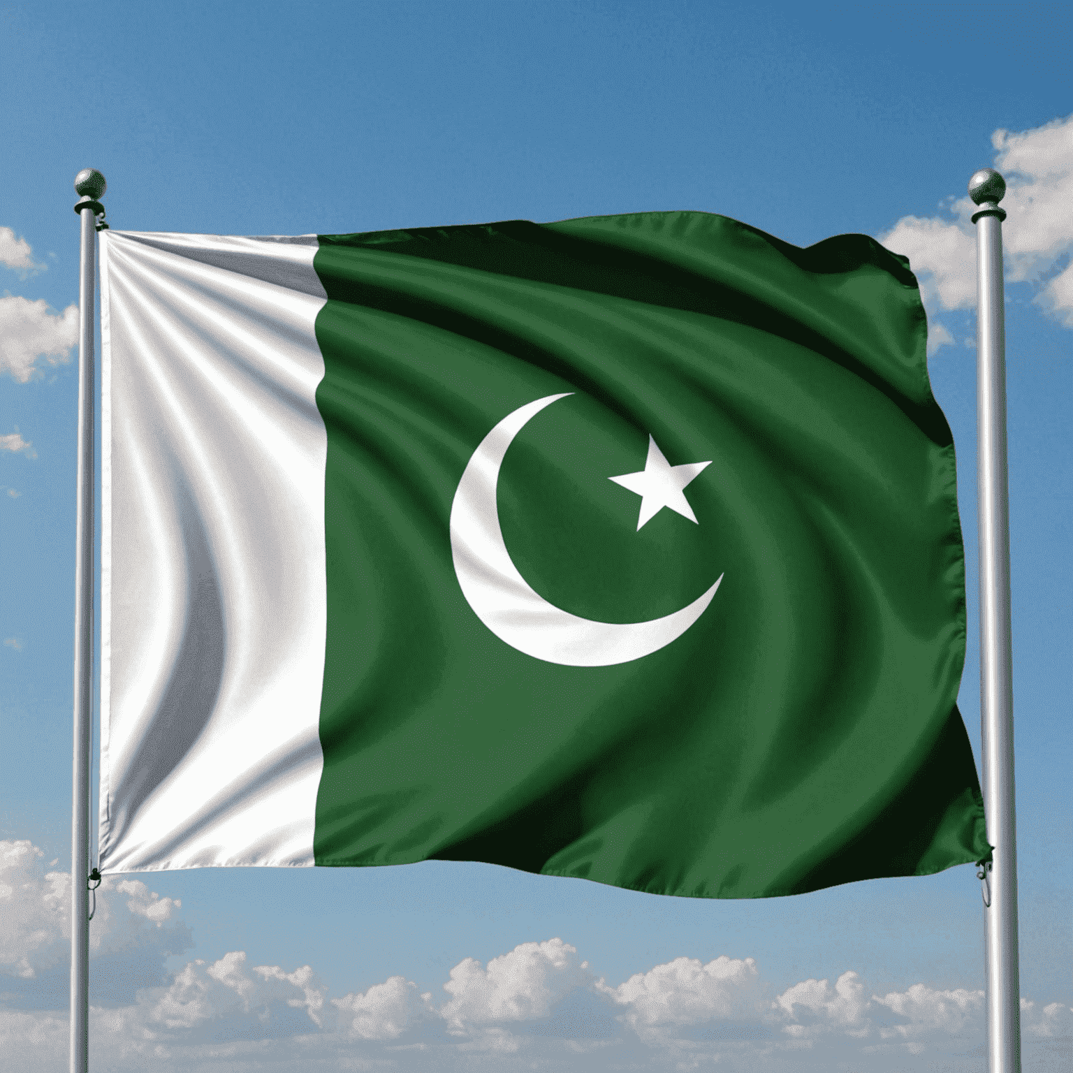 Pakistani flag representing calls to Pakistan